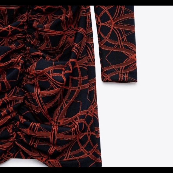 NWOT Zara Ruched Front Dress - Picture 3 of 3